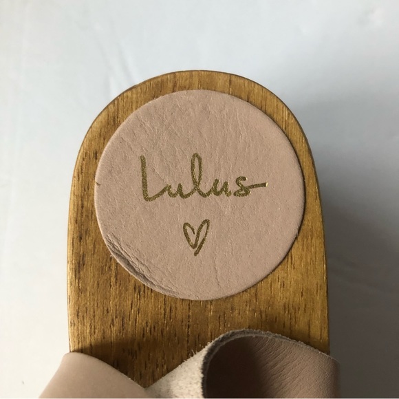 Lulus Nude Leather and Wooden Platform Sandals - Picture 9 of 10